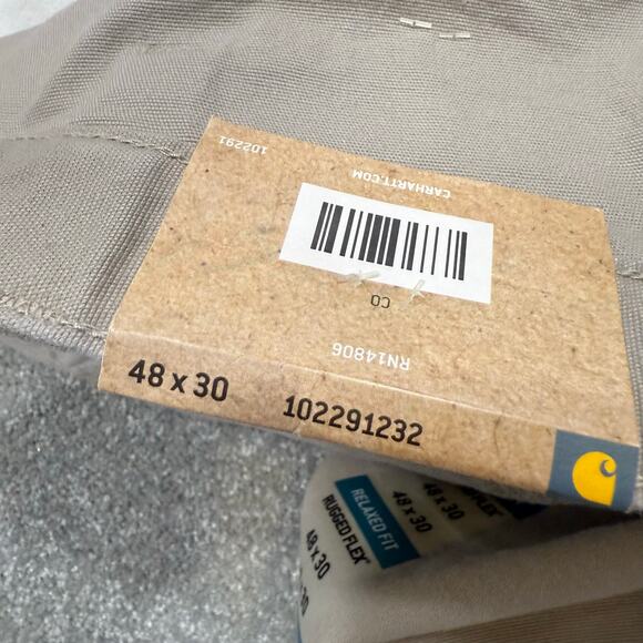 Carhartt NWT Rugged Flex Relaxed Fit Canvas Work Pants Khaki Mens 48x30 Workwear - Picture 8 of 15